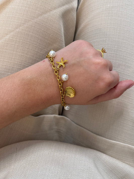 Bracelet “Écume dorée”