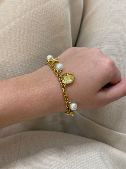 Bracelet “Écume dorée”