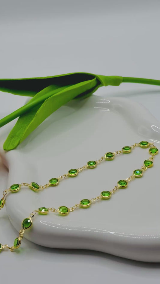 Chaîne Cristal Vert - création sur-mesure